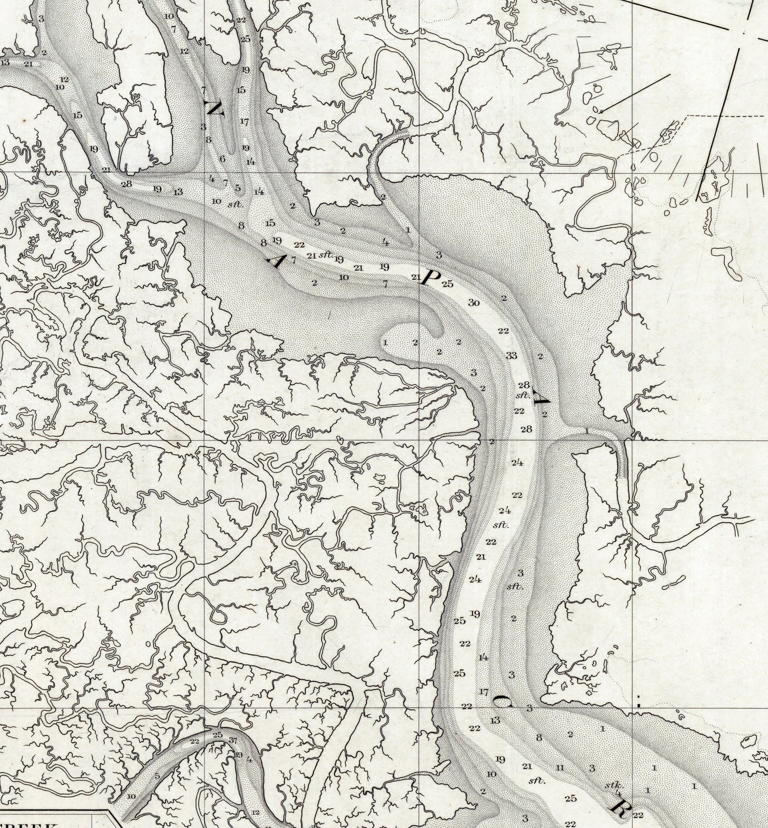 1882 Nautical Chart of Petaluma and Napa Creeks California