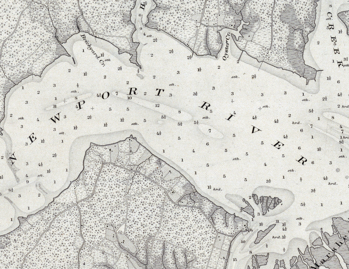 1889 Nautical Chart of Beaufort Harbor North Carolina
