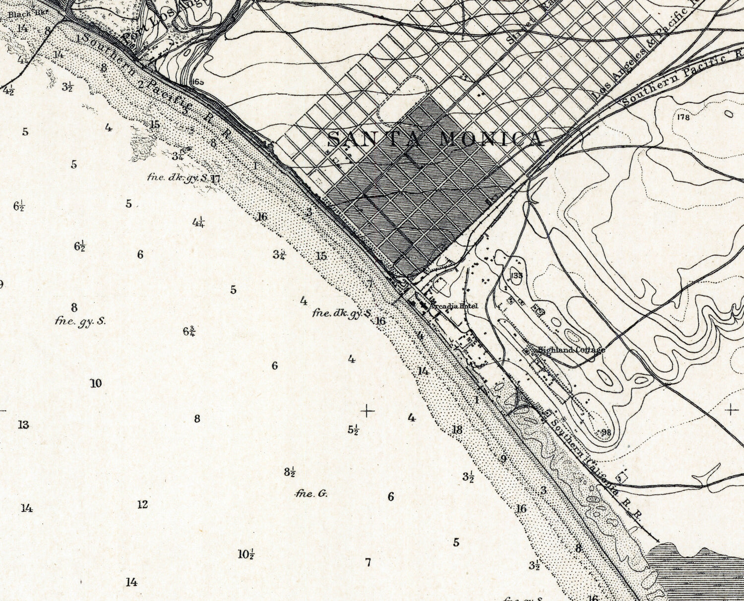 1893 Nautical Chart of Santa Monica Bay California
