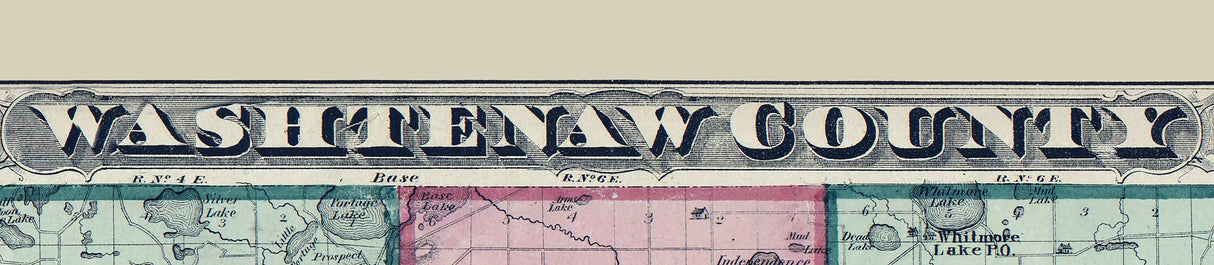 1874 Map of Washtenaw County Michigan