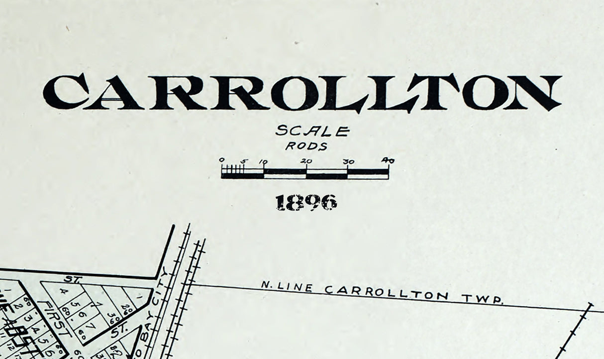 1896 Map of Carrollton Saginaw County Michigan