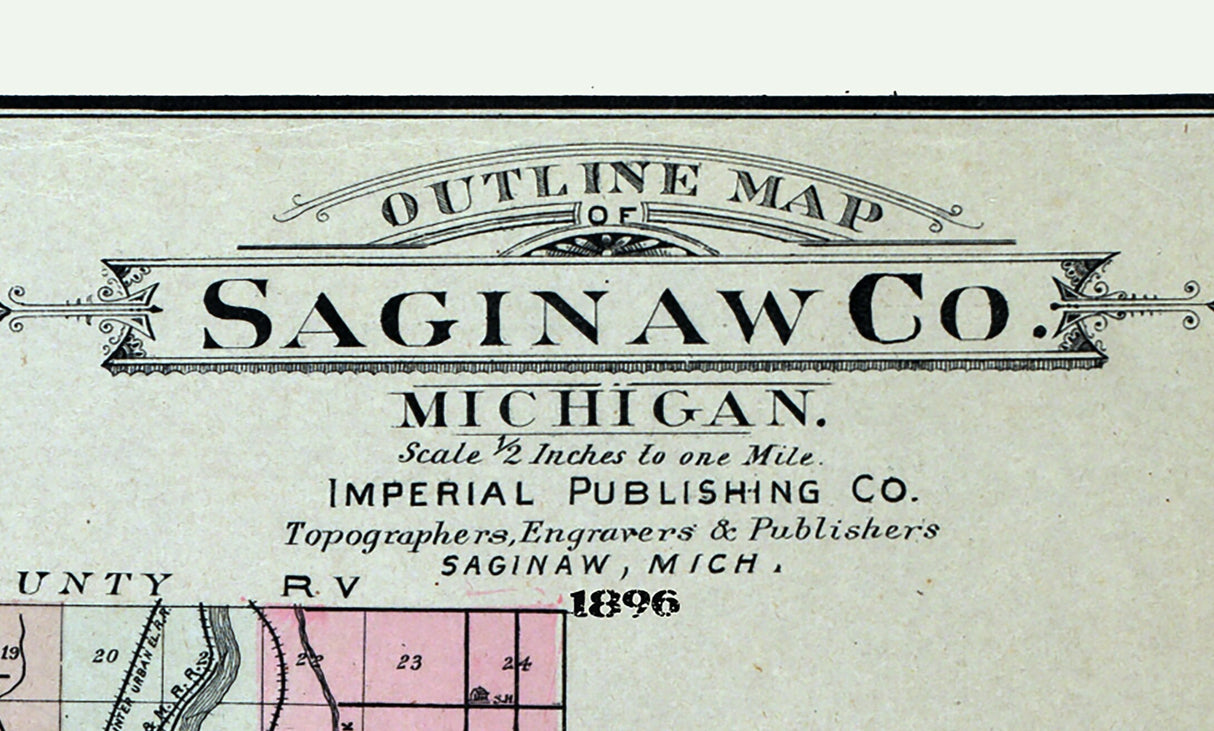1896 Map of Saginaw County Michigan
