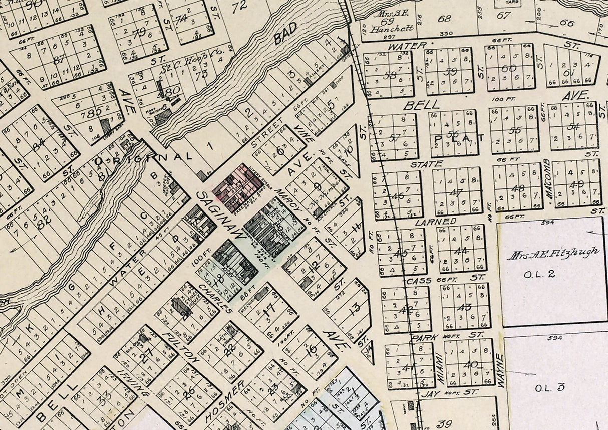 1896 Map of St Charles Saginaw County Michigan