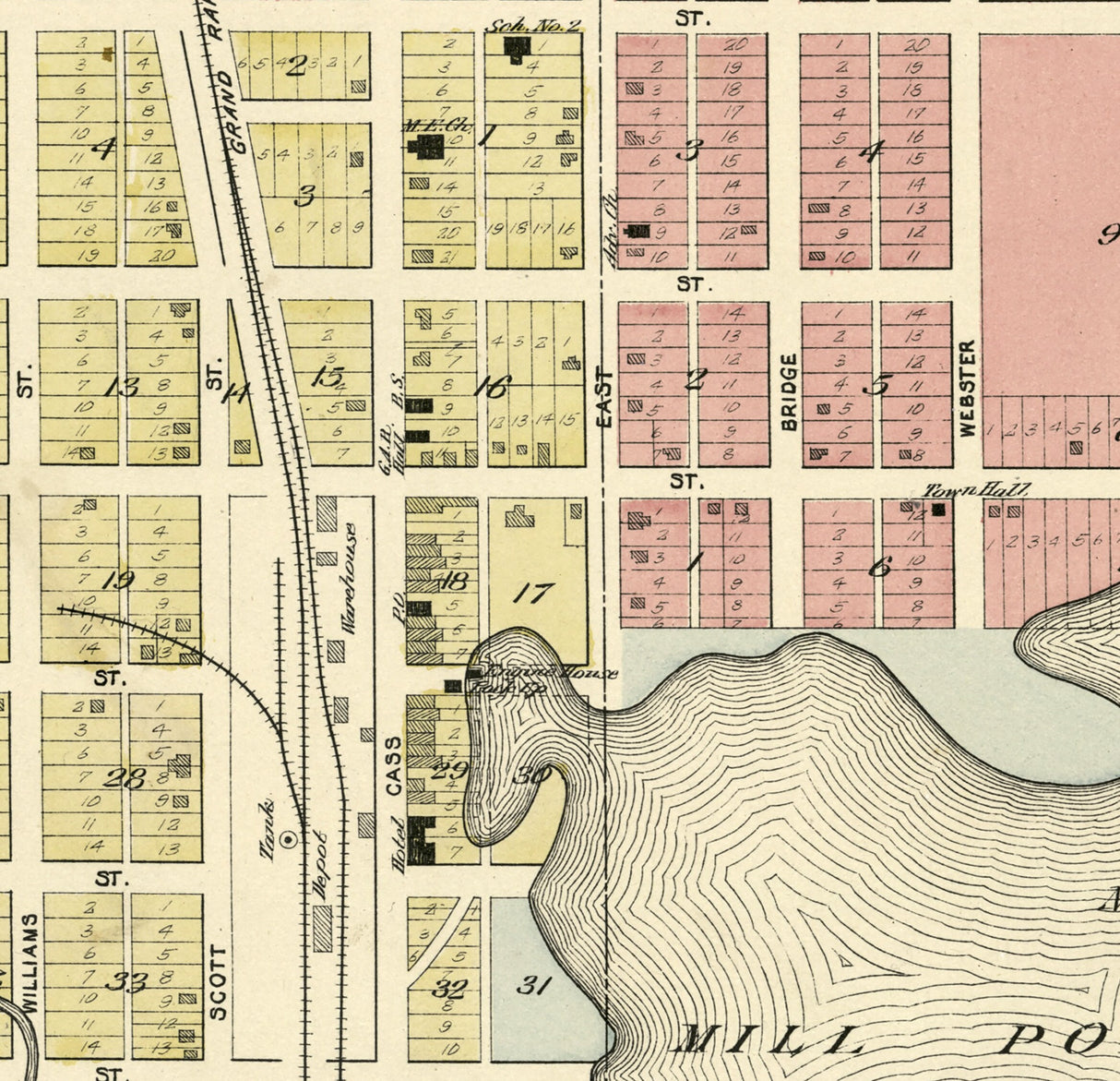 1900 Map of Morley Mecosta County Michigan