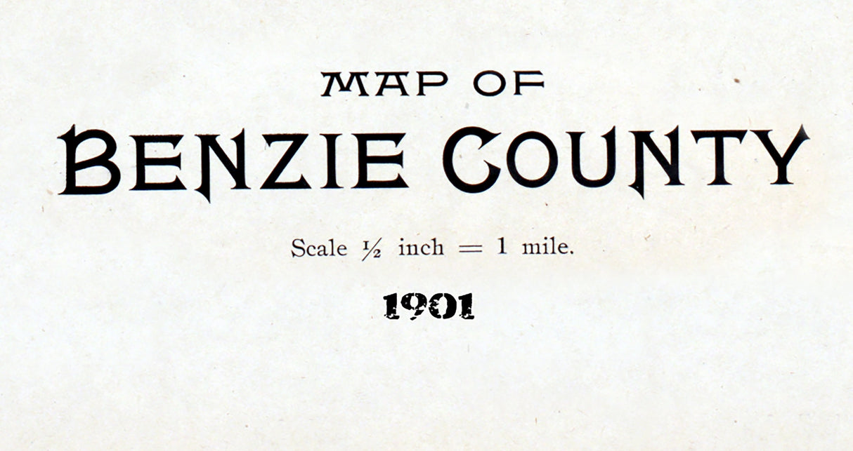 1901 Map of Benzie County Michigan
