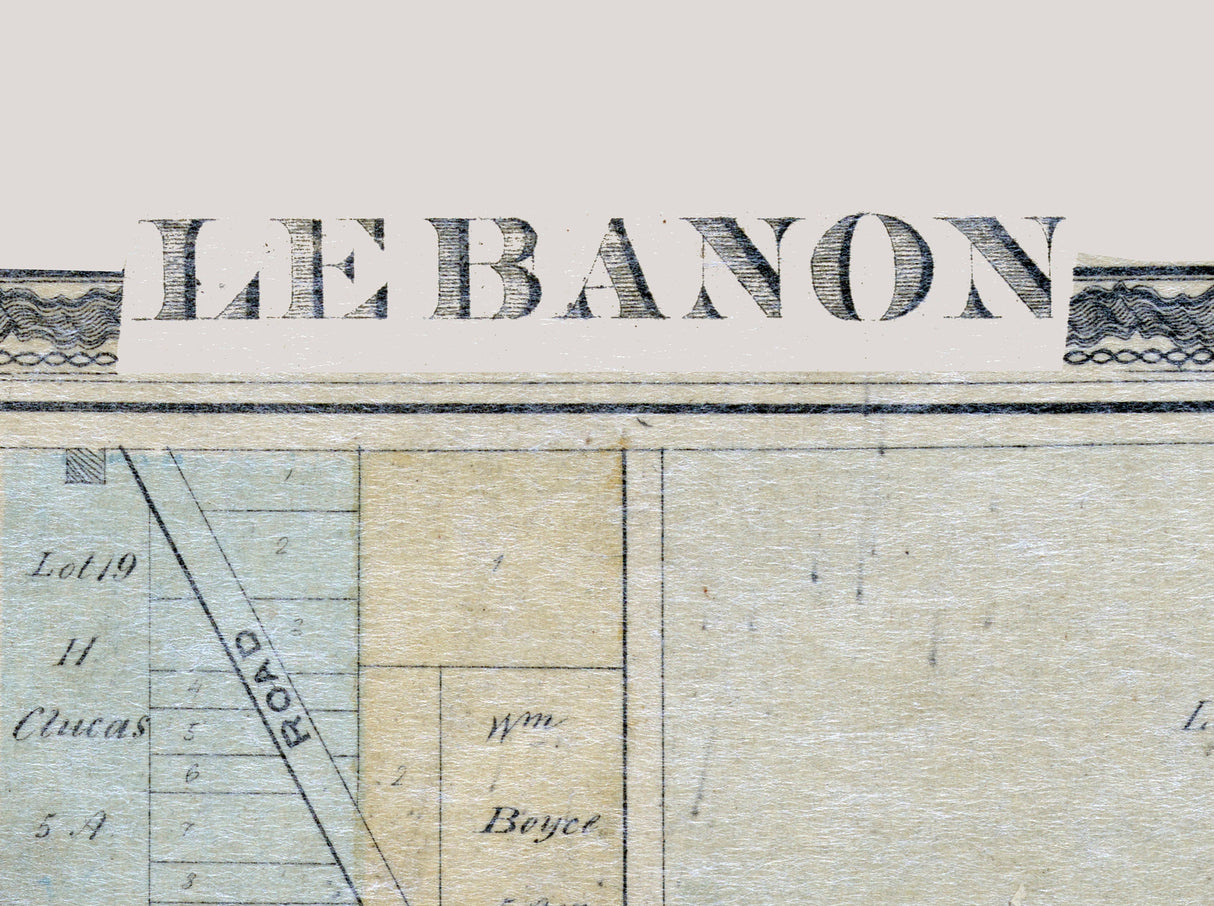 1874 Map of Lebanon St Clair County Illinois