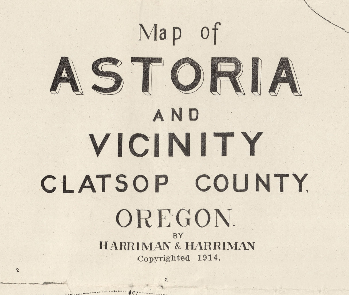 1914 Map of Astoria Clatsop County Oregon
