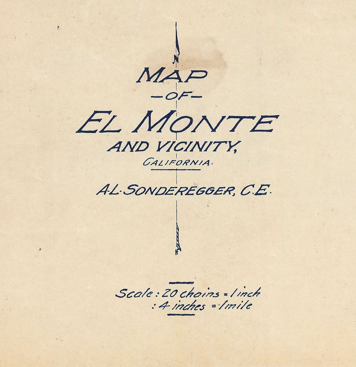 1920 Map of El Monte California and Vicinity