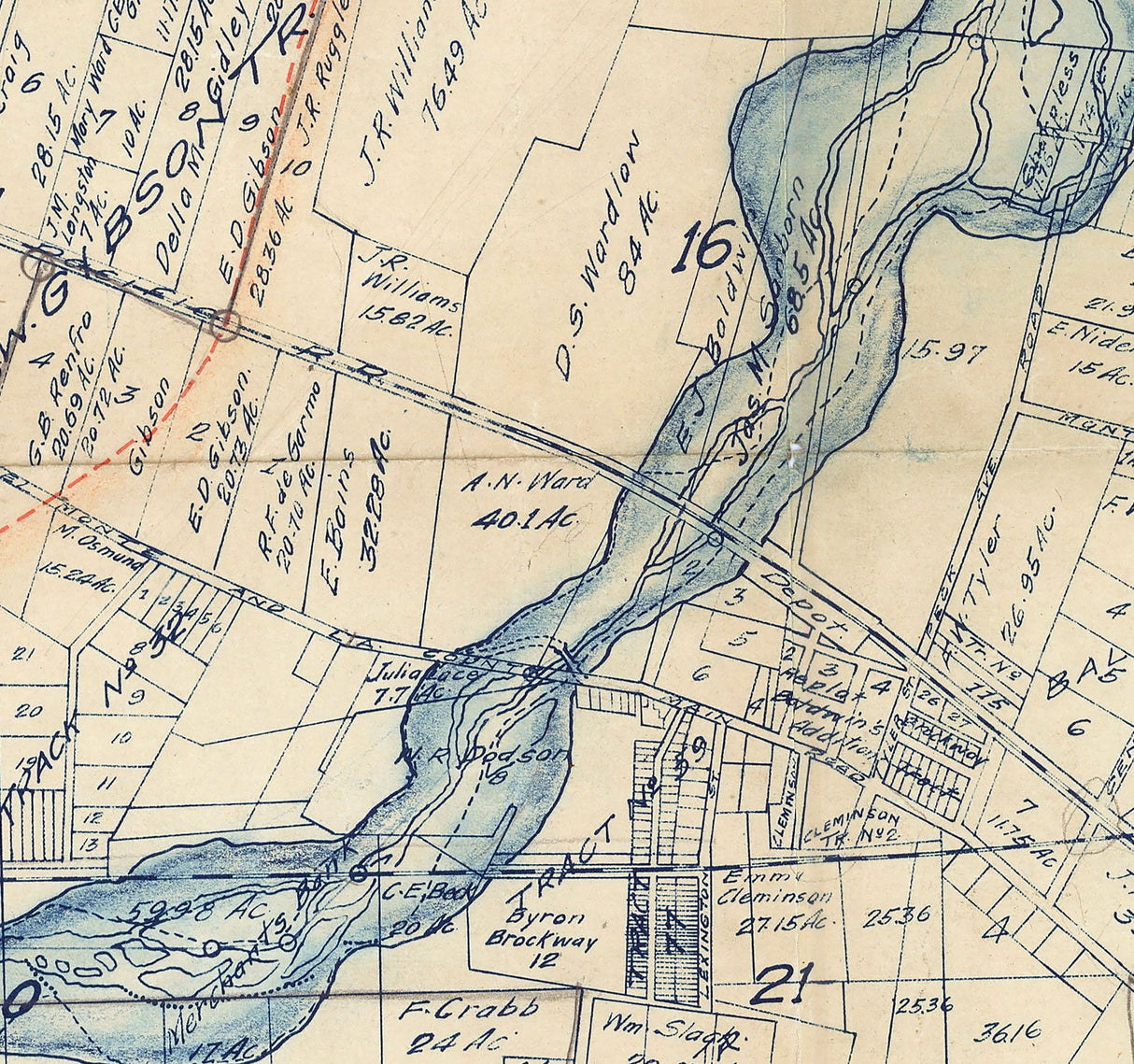 1920 Map of El Monte California and Vicinity
