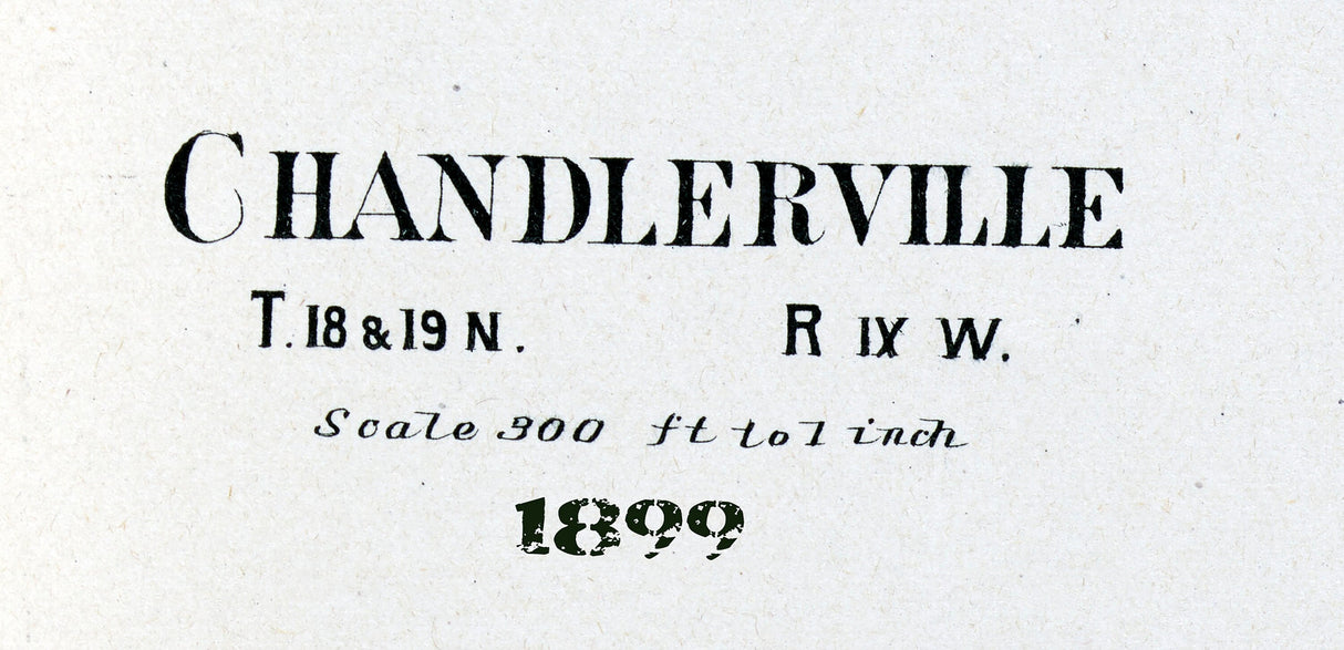 1899 Map of Chandlerville Cass County Illinois