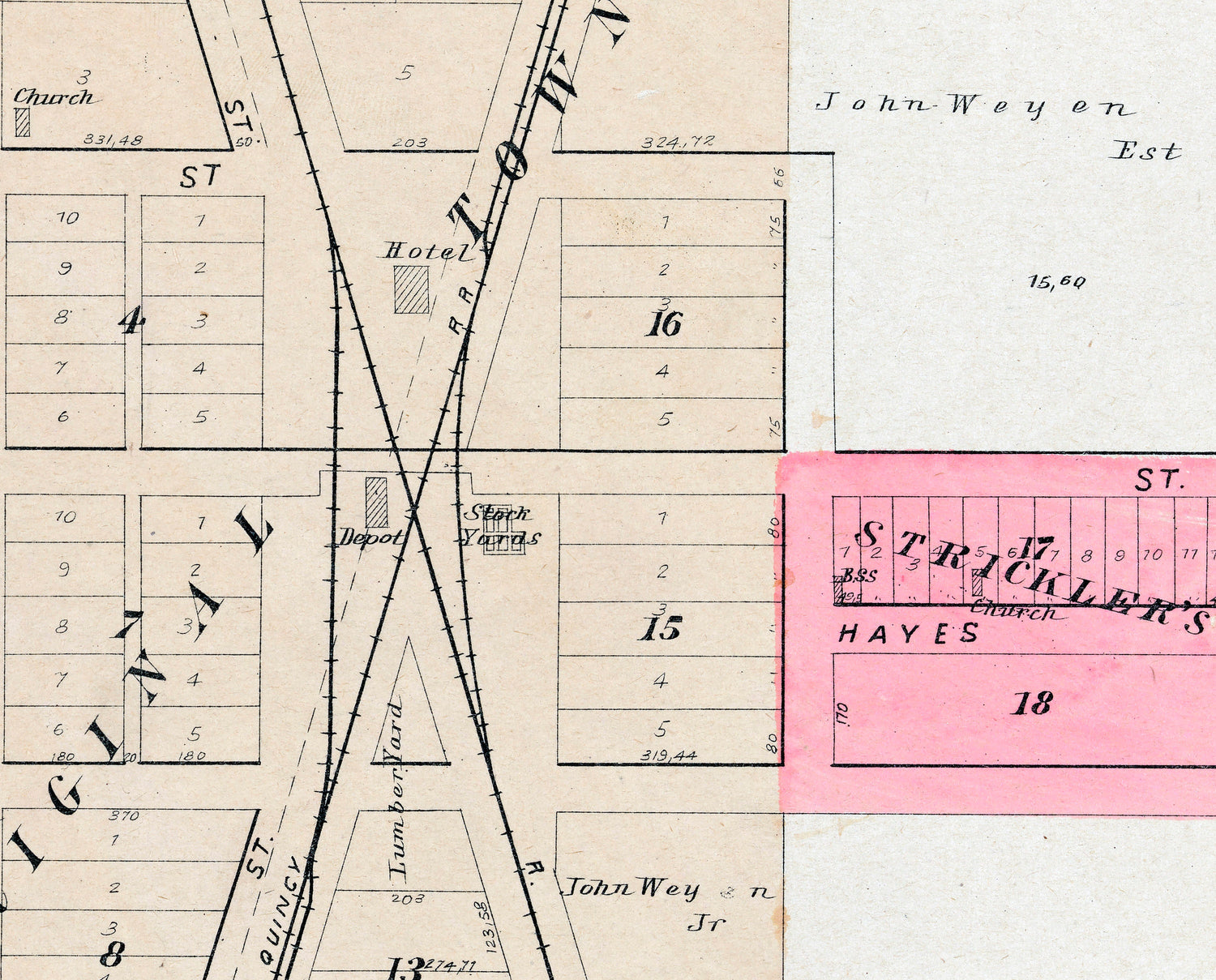 1901 Map of Golden Adams County Illinois