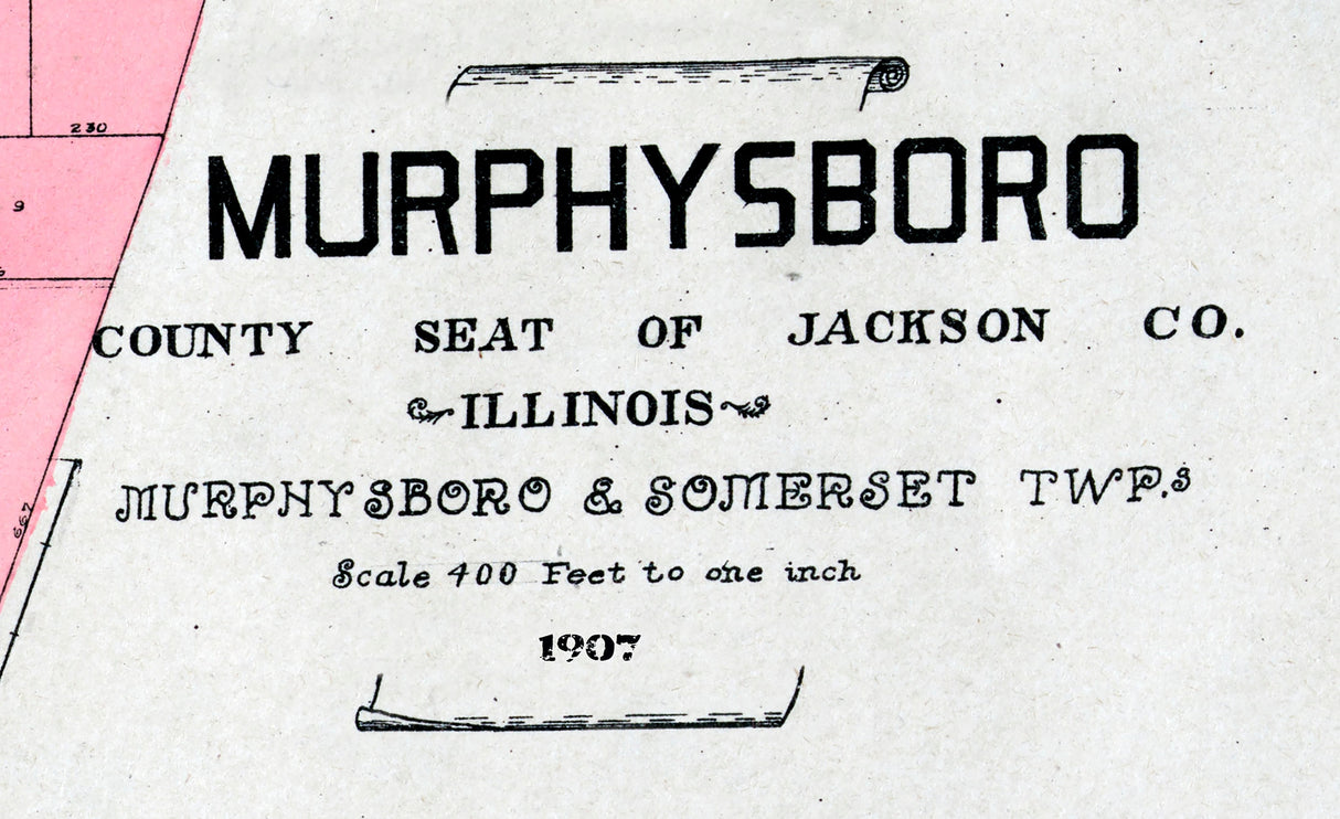 1907 Map of Murphysboro Jackson County Illinois