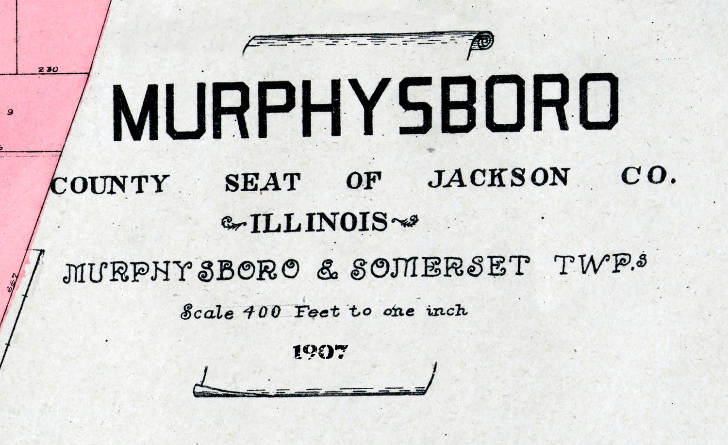 1907 Map of Murphysboro Jackson County Illinois