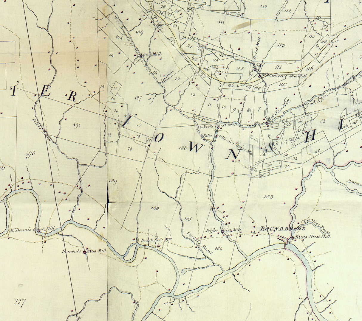 1766 Map of Somerset County New Jersey
