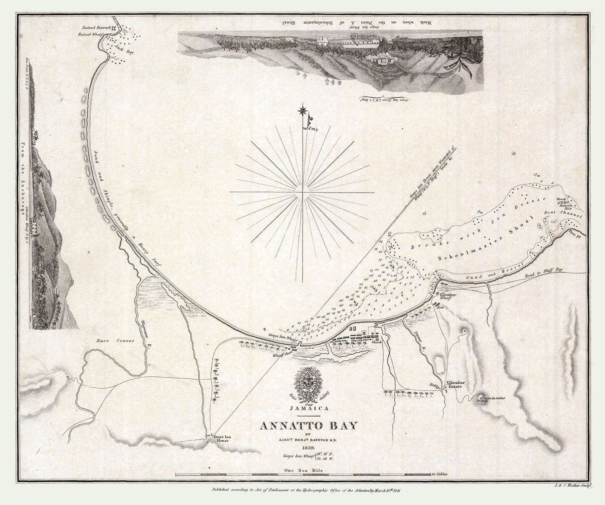 1839 Map of Annatto Bay Jamaica