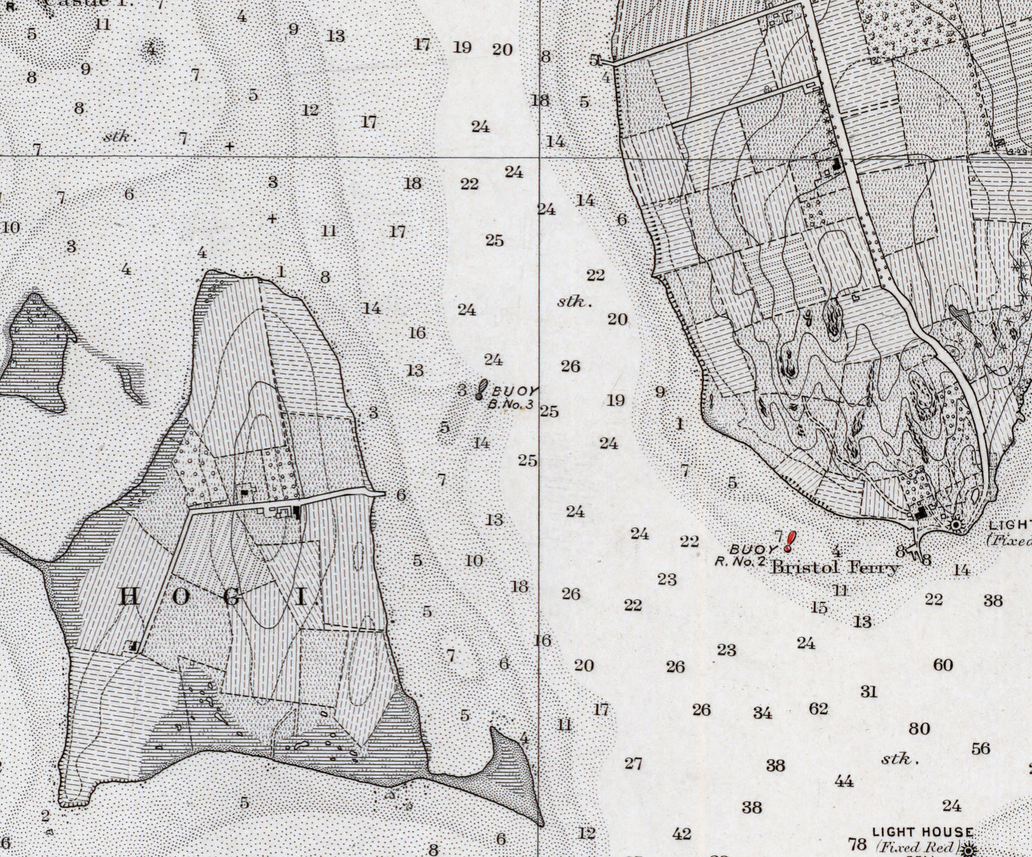 1864 Nautical Chart of Bristol Harbor Rhode Island