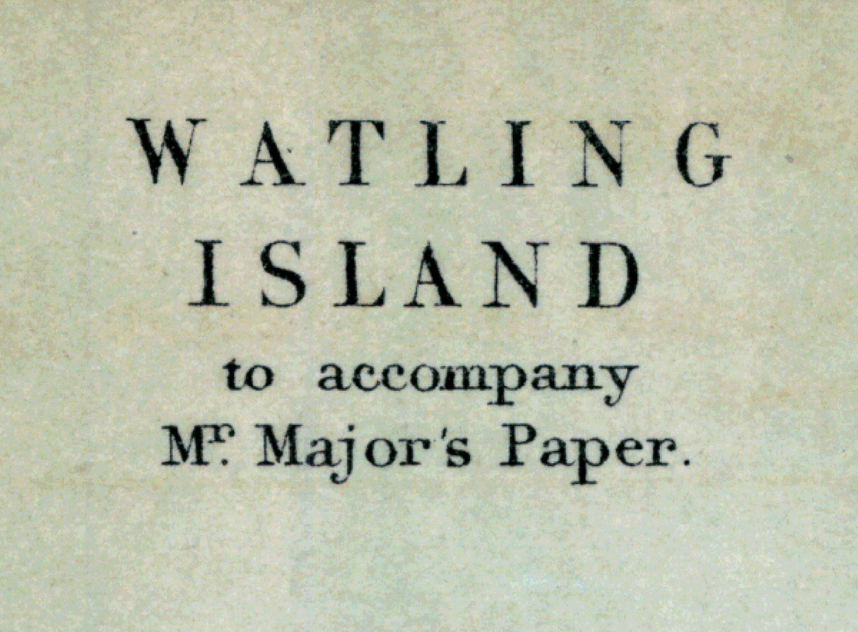1871 Map of San Salvador Island Bahamas Watling Island