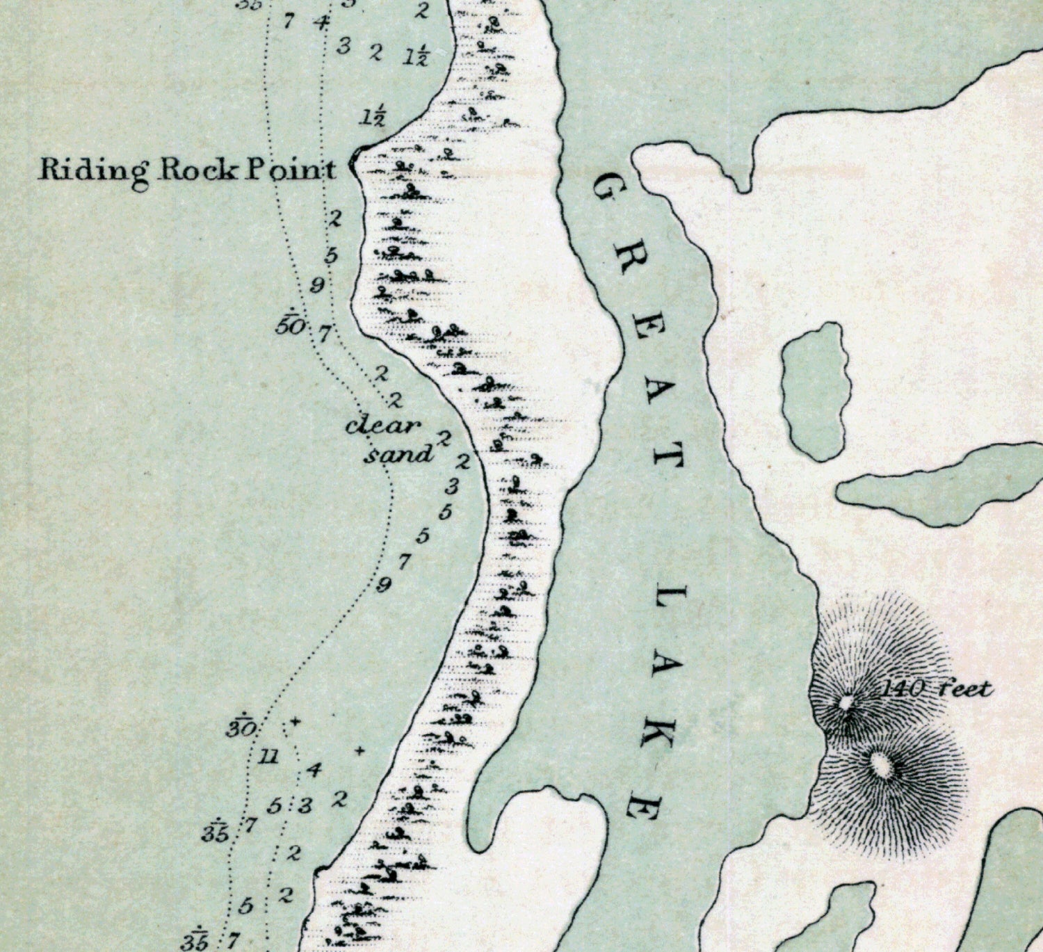 1871 Map of San Salvador Island Bahamas Watling Island