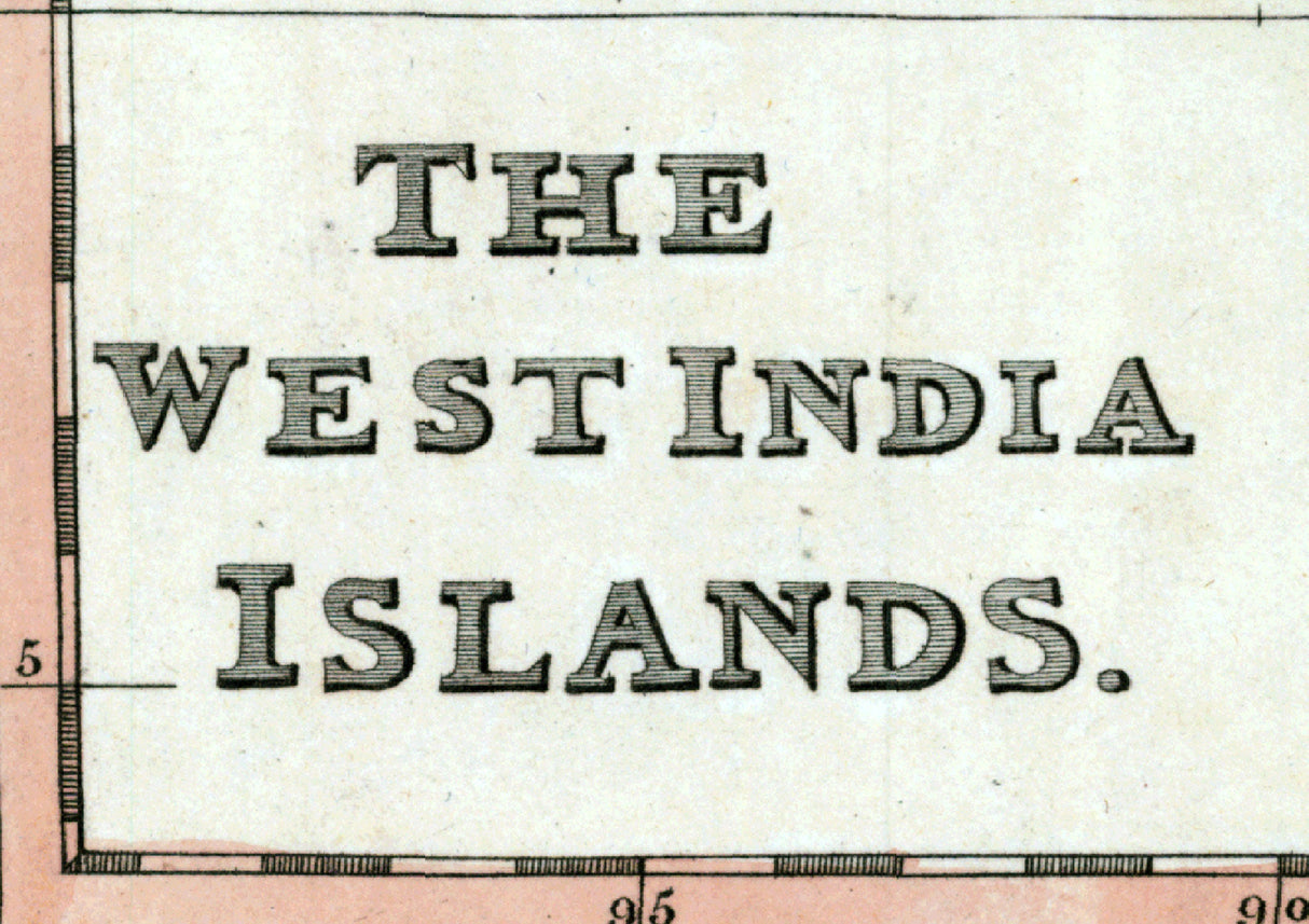 1811 Map of The West India Islands Caribbean