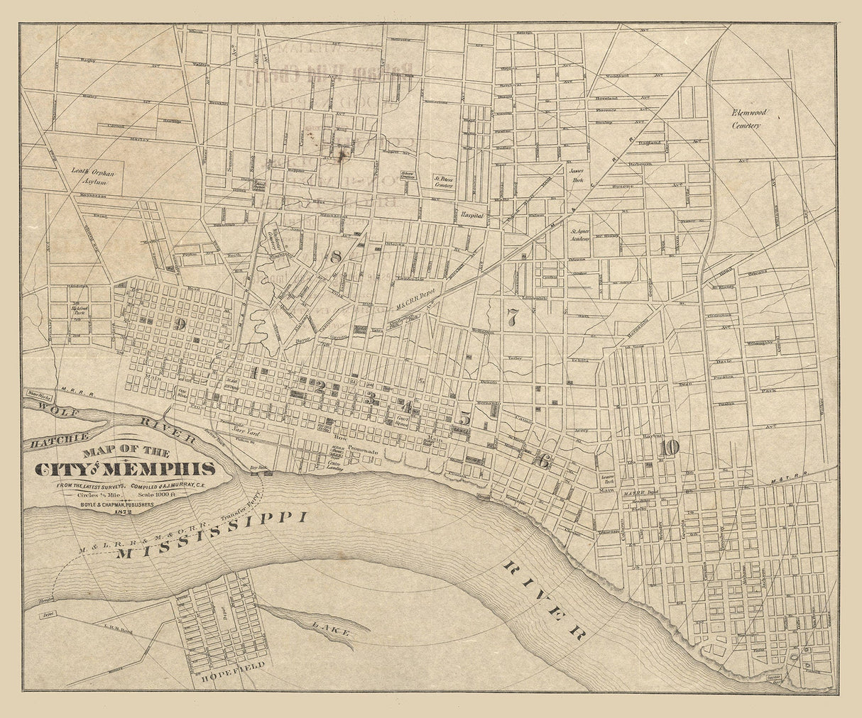 1872 Map of Memphis Tennessee