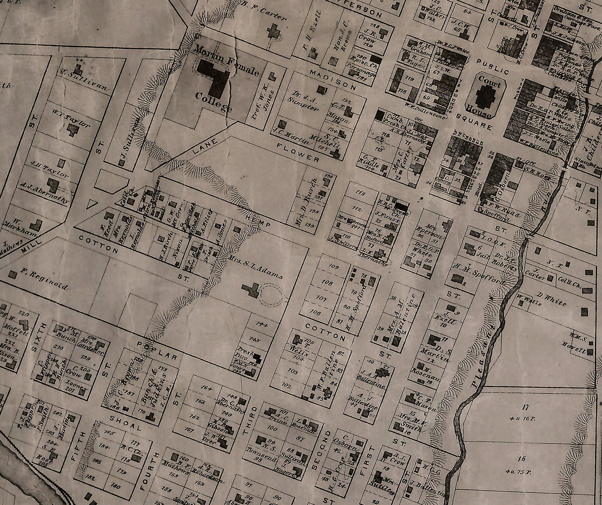 1878 Map of Giles County Tennessee