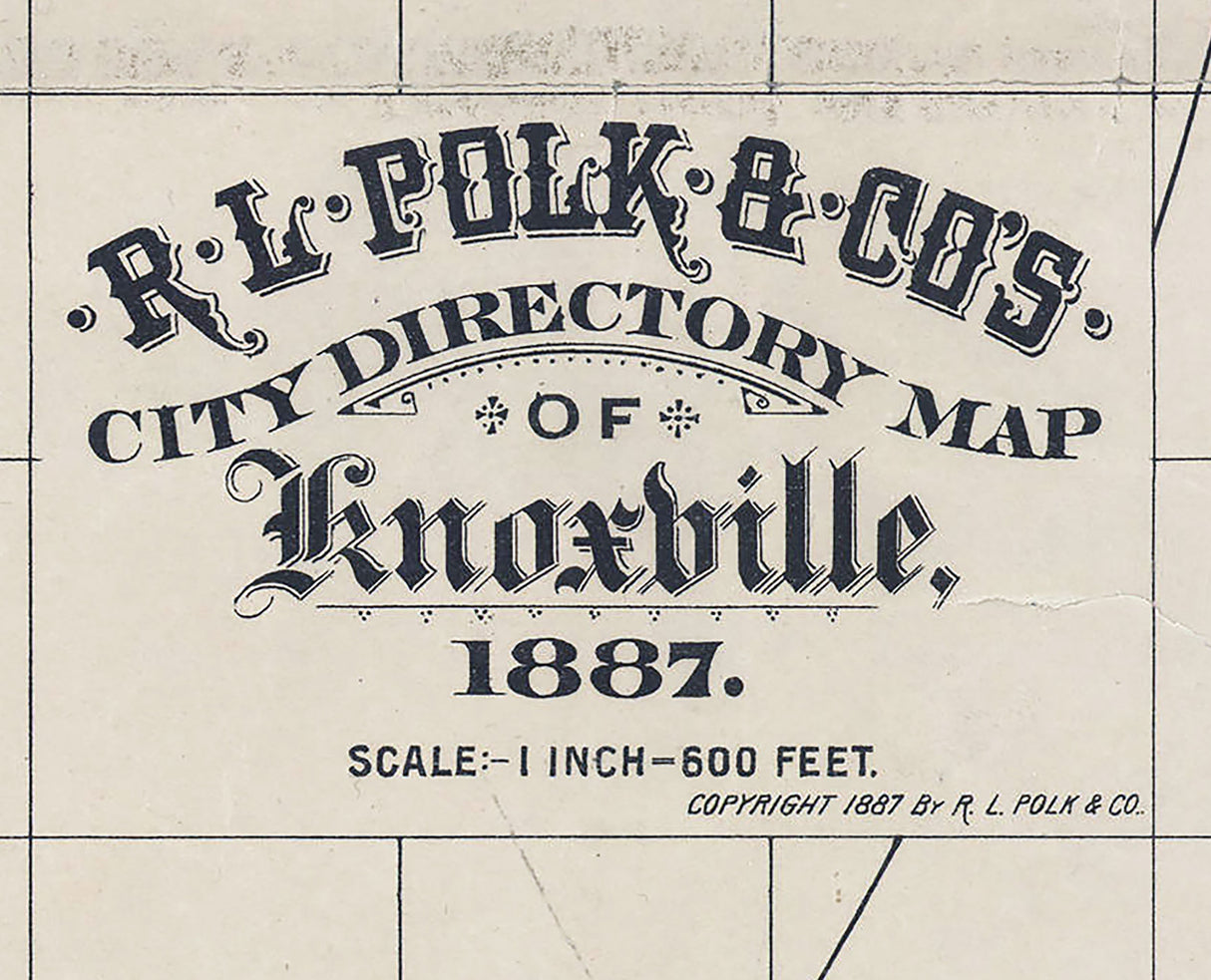 1887 Map of Knoxville Tennessee