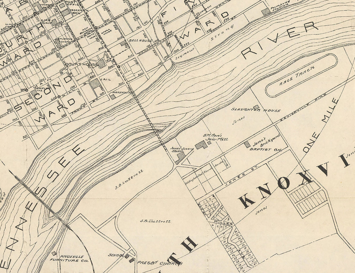 1895 Map of Knoxville Tennessee