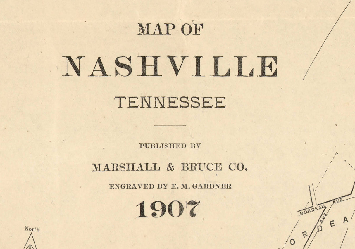 1907 Map of Nashville Tennessee