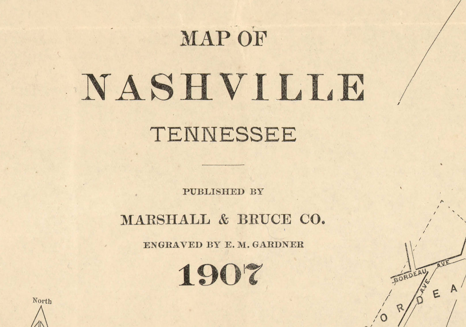 1907 Map of Nashville Tennessee