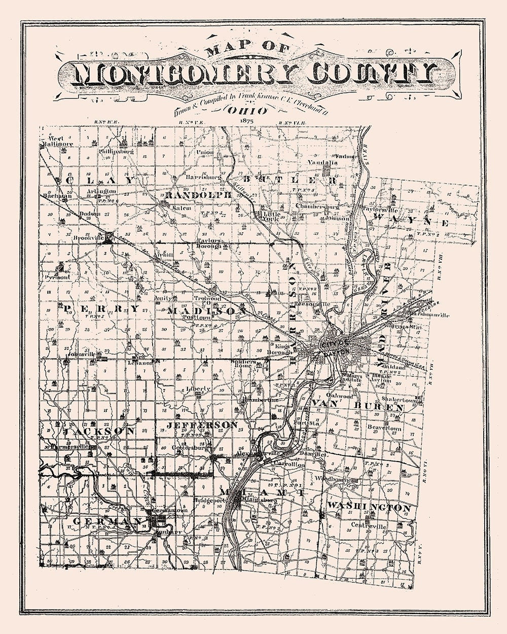 1875 Map of Montgomery County Ohio