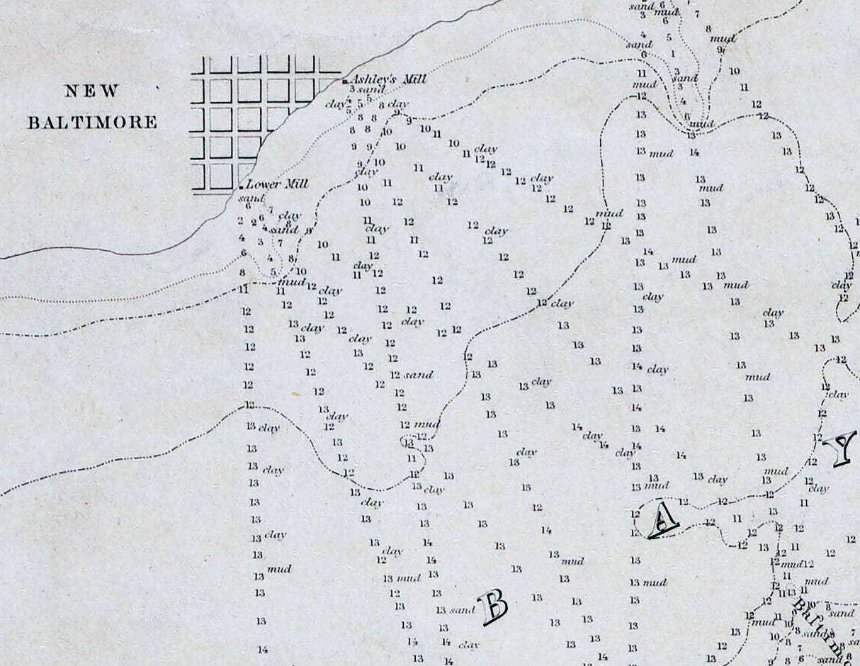 1857 Nautical Chart of St Clair Flats Lake St Clair