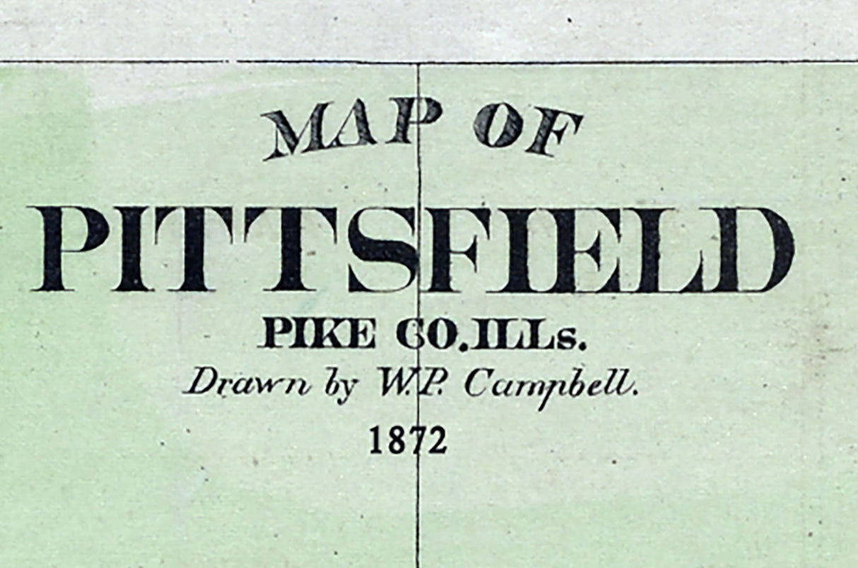 1872 Map of Pittsfield Pike County Illinois