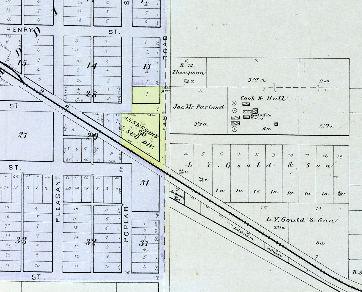 1893 Map of Cambridge Henry County Illinois