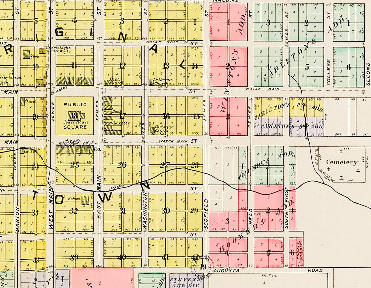 1904 Map of Carthage Hancock County Illinois