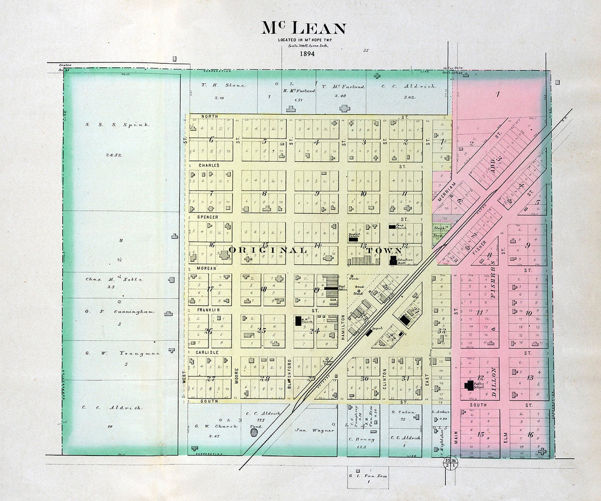 1894 Map of McLean Illinois