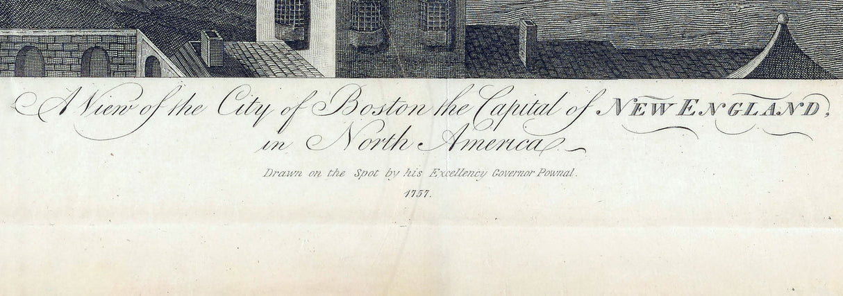 1757 Panoramic Map of Boston