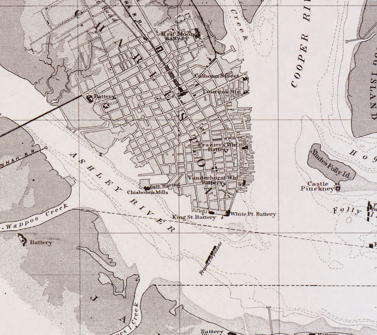 1865 Map of Charleston Harbor South Carolina