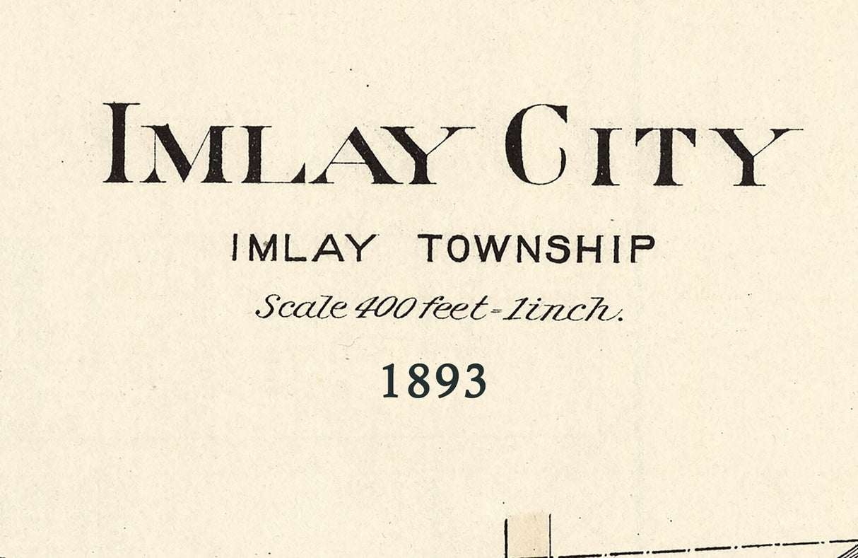 1893 Map of Imlay City Lapeer County Michigan