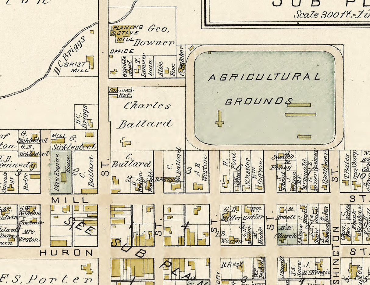 1893 Map of North Branch Lapeer County Michigan