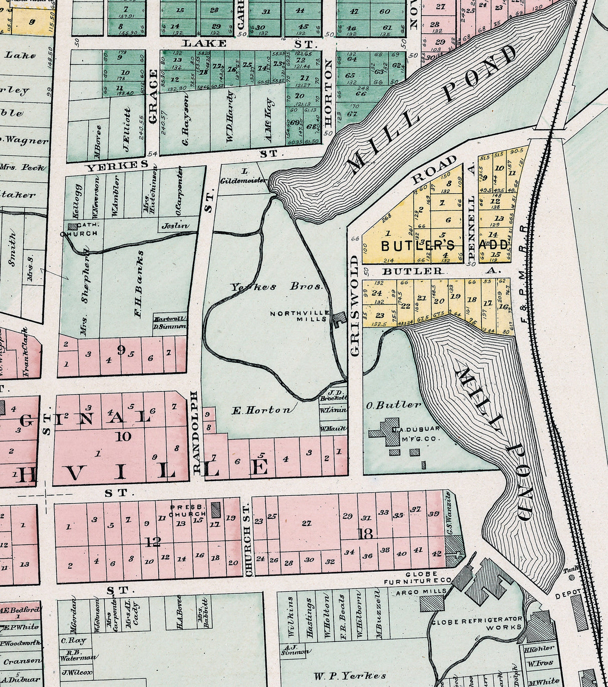 1893 Map of Northville Wayne County Michigan