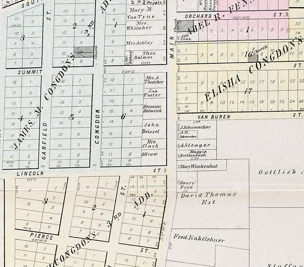 1895 Map of Chelsea Washtenaw County Michigan