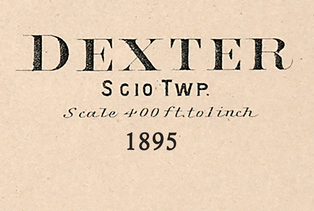 1895 Map of Dexter Washtenaw County Michigan