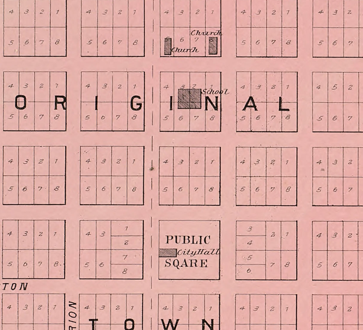 1895 Map of Pinckney Livingston County Michigan Mill Pond