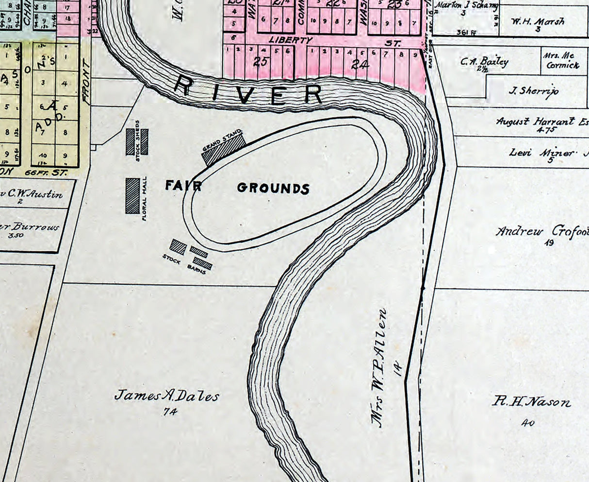 1896 Map of Chesaning Saginaw County Michigan