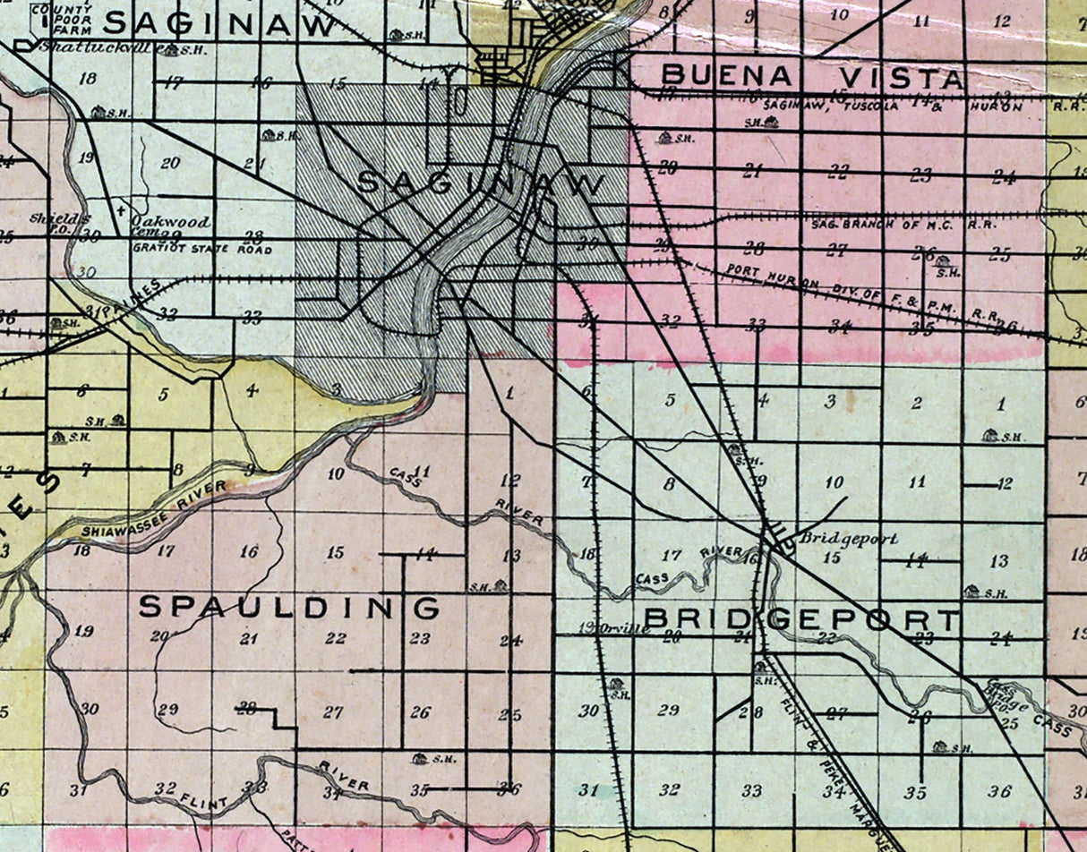 1896 Map of Saginaw County Michigan