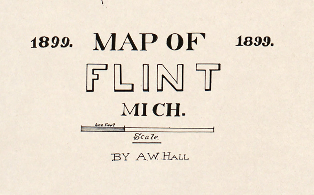 1899 Map of Flint Genesee County Michigan