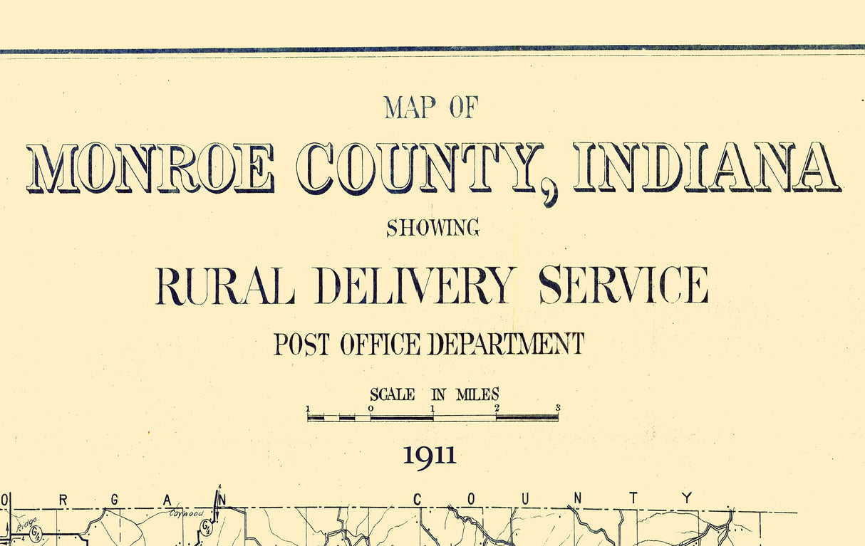 1911 Map of Monroe County Indiana