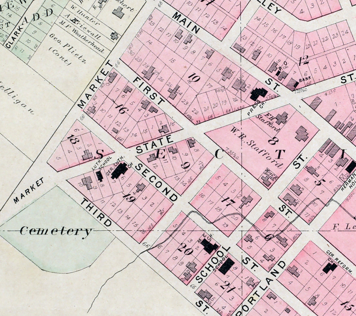 1904 Map of Port Hope Huron County Michigan