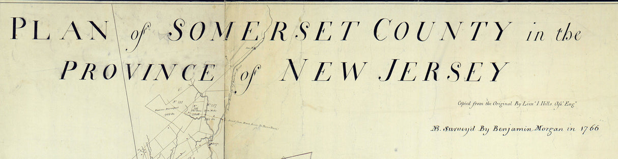 1766 Map of Somerset County New Jersey
