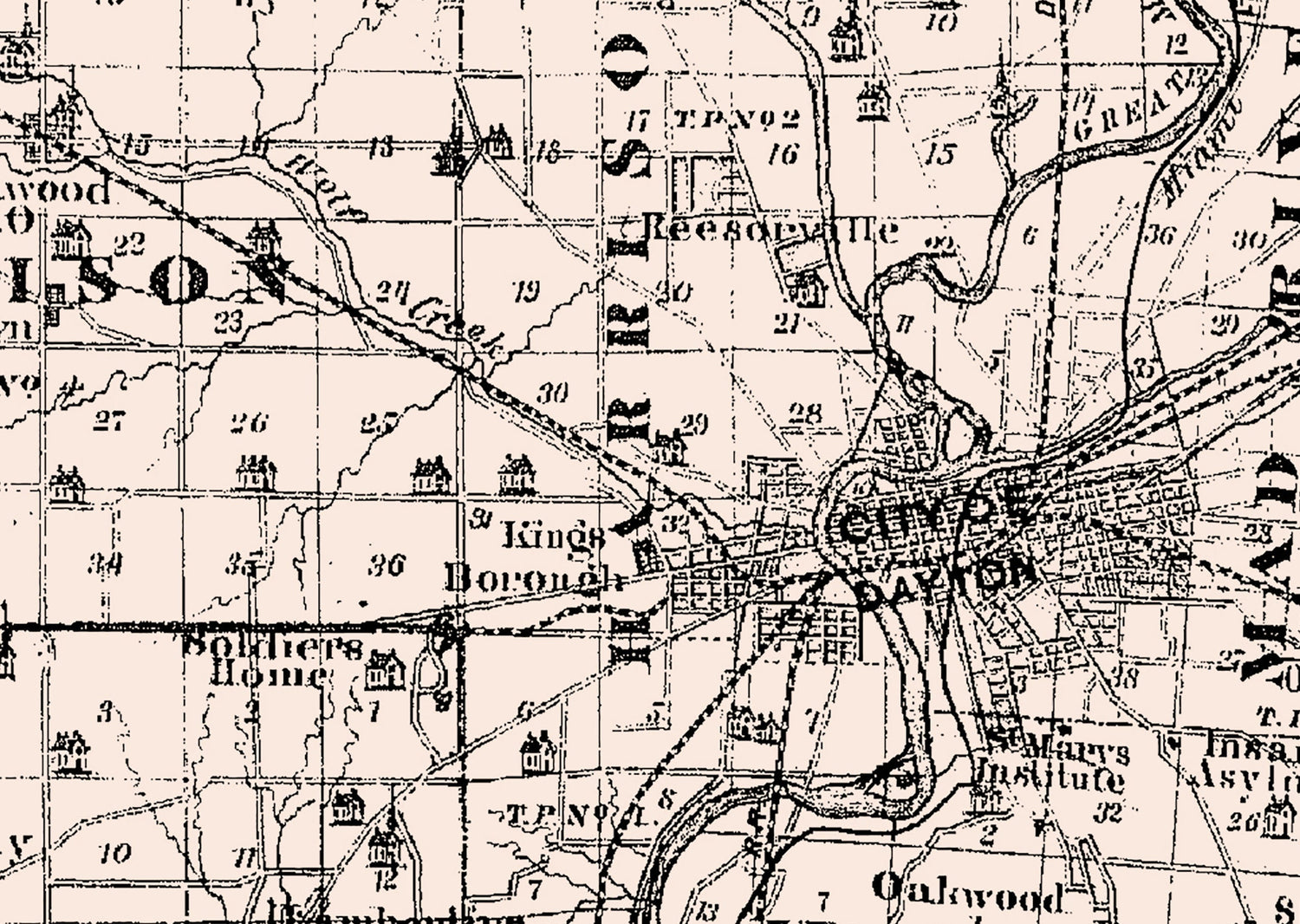 1875 Map of Montgomery County Ohio